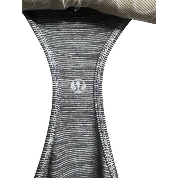Lululemon Swiftly Tech Racerback Tank Top Sz 4 Tetra Stripe Asphalt Grey Black - Picture 4 of 5